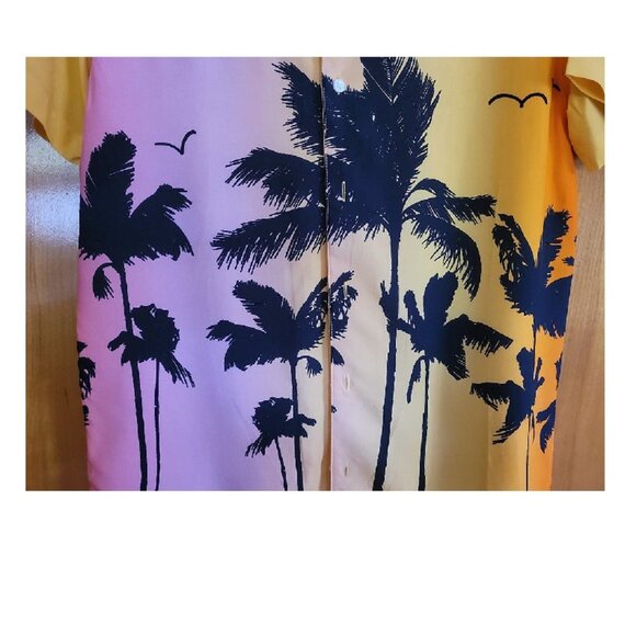 NWT Sz S Tropical Hawaiian Short Sleeve Shirt Yellow Black Pink "Original Use" - Picture 4 of 4